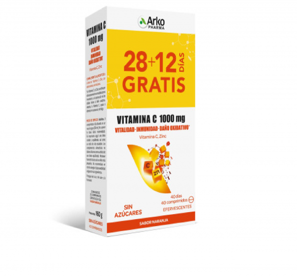VITAMINA C 1000MG + ZINC  ARKOVITAL  20 COMPRIMIDOS EFERVESCENTES